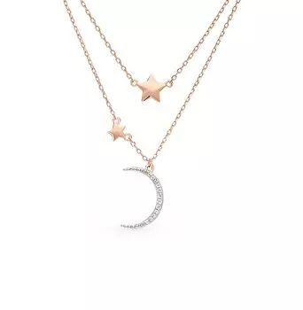 Серебряное шейное украшение с фианитами