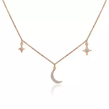 Серебряное шейное украшение с фианитами