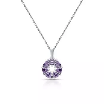 Серебряное шейное украшение с фианитами