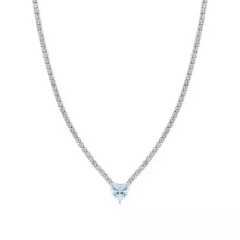 Серебряное шейное украшение с фианитами