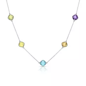 Серебряное шейное украшение с фианитами