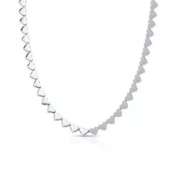 Серебряное шейное украшение с фианитами
