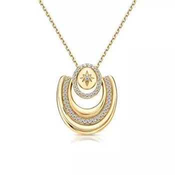 Серебряное шейное украшение с фианитами