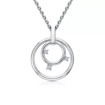 Серебряное шейное украшение с фианитами