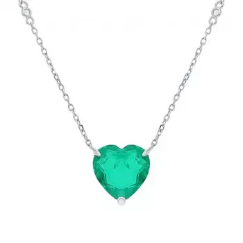 Серебряное шейное украшение с фианитами