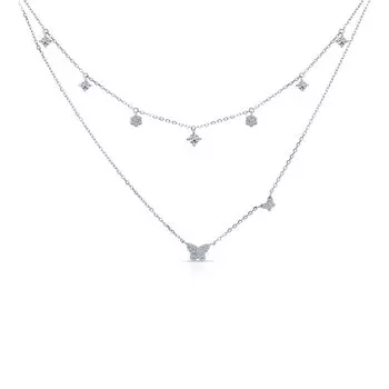 Серебряное шейное украшение с фианитами