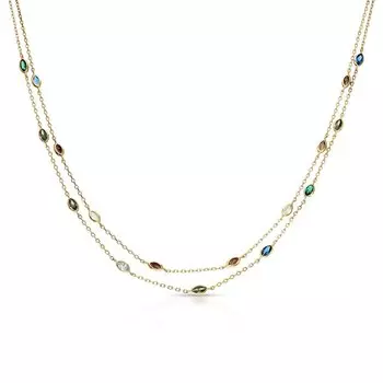 Серебряное шейное украшение с фианитами