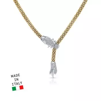 Серебряное шейное украшение с фианитами