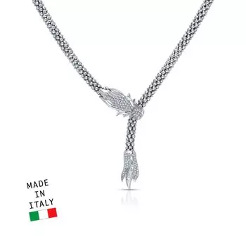 Серебряное шейное украшение с фианитами