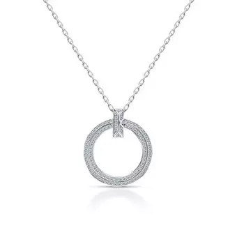 Серебряное шейное украшение с фианитами