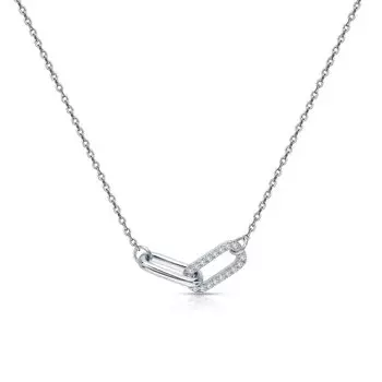 Серебряное шейное украшение с фианитами