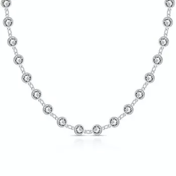 Серебряное шейное украшение с фианитами