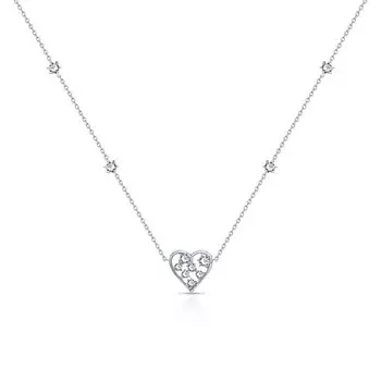 Серебряное шейное украшение с фианитами