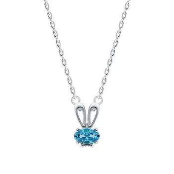 Серебряное шейное украшение с фианитами