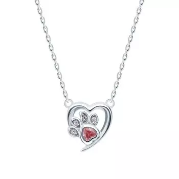 Серебряное шейное украшение с фианитами