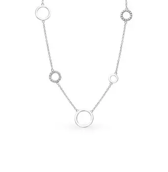 Серебряное шейное украшение с фианитами