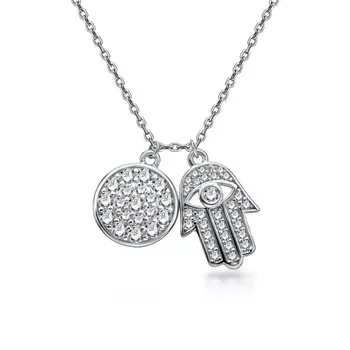 Серебряное шейное украшение с фианитами