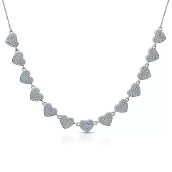 Серебряное шейное украшение с фианитами