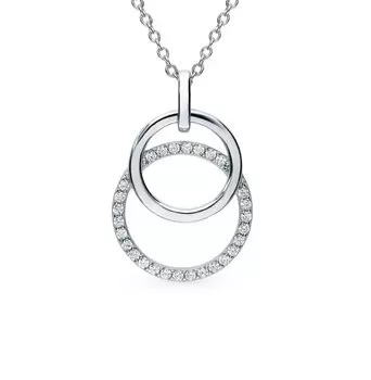 Серебряное шейное украшение с фианитами