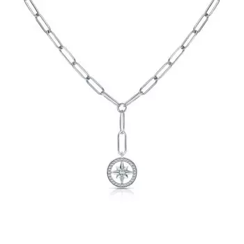 Серебряное шейное украшение с фианитами