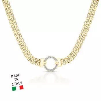 Серебряное шейное украшение с фианитами