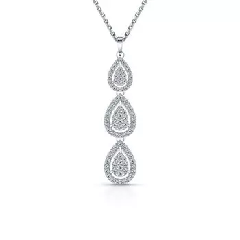 Серебряное шейное украшение с фианитами