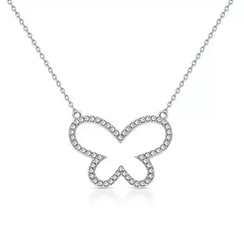 Серебряное шейное украшение с фианитами