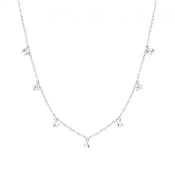 Серебряное шейное украшение с фианитами