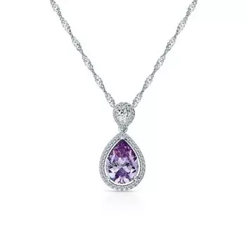 Серебряное шейное украшение с фианитами