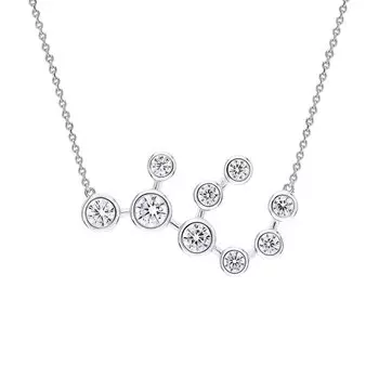 Серебряное шейное украшение с фианитами Дева