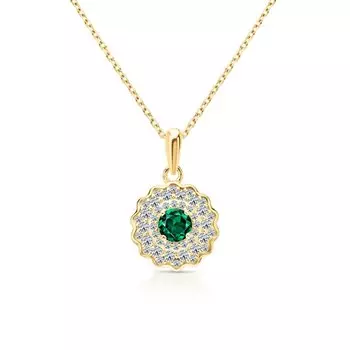 Серебряное шейное украшение с фианитами и агатами природными