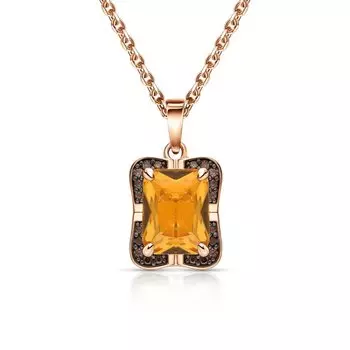 Серебряное шейное украшение с фианитами и алпанитом