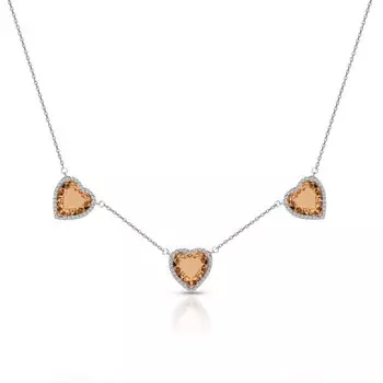 Серебряное шейное украшение с фианитами и алпанитом