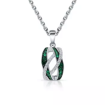 Серебряное шейное украшение с фианитами и алпанитом