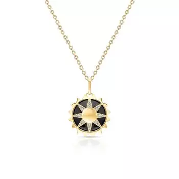 Серебряное шейное украшение с фианитами и керамикой