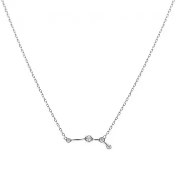 Серебряное шейное украшение с фианитами Овен