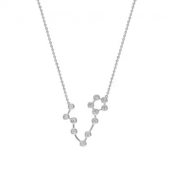 Серебряное шейное украшение с фианитами Рыбы