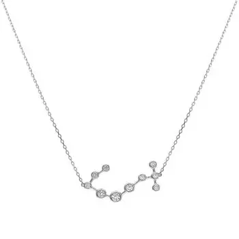 Серебряное шейное украшение с фианитами Скорпион