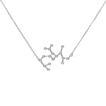 Серебряное шейное украшение с фианитами Стрелец