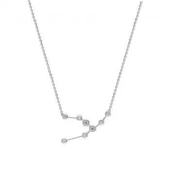 Серебряное шейное украшение с фианитами Телец