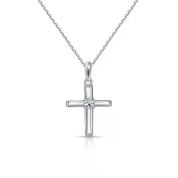 Серебряное шейное украшение с фианитом