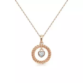 Серебряное шейное украшение с фианитом