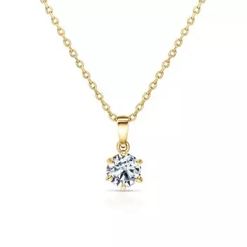 Серебряное шейное украшение с фианитом