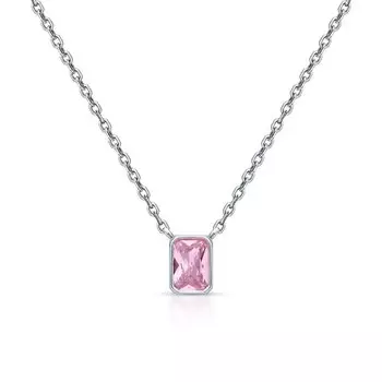 Серебряное шейное украшение с фианитом