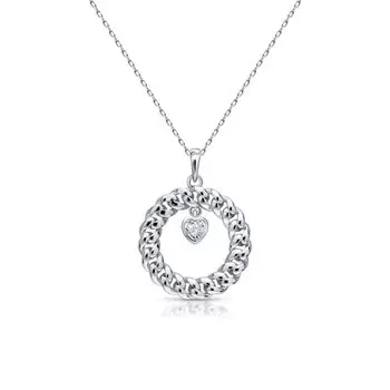 Серебряное шейное украшение с фианитом