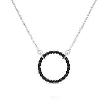 Серебряное шейное украшение с керамикой