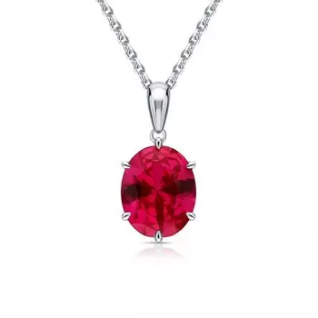 Серебряное шейное украшение с корундом