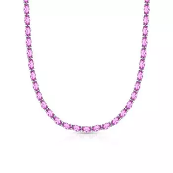 Серебряное шейное украшение с корундом синтетическим