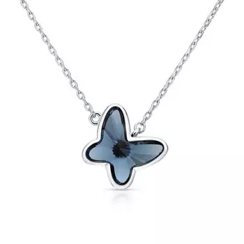 Серебряное шейное украшение с кристаллами Swarovski