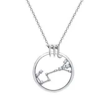 Серебряное шейное украшение с кубическим цирконием Скорпион